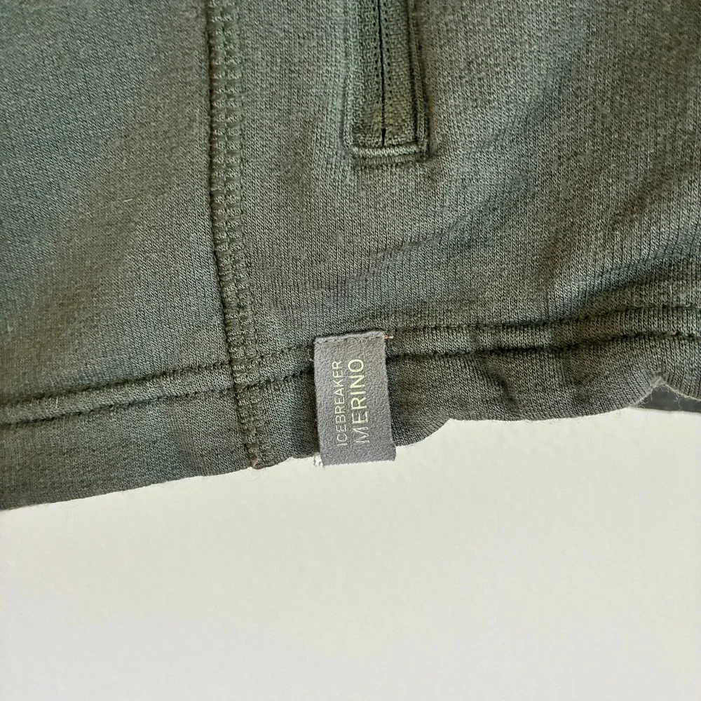 Icebreaker 1/4 Zip Pullover Mens XL Green Merino Wool Long Sleeve Sweatshirt